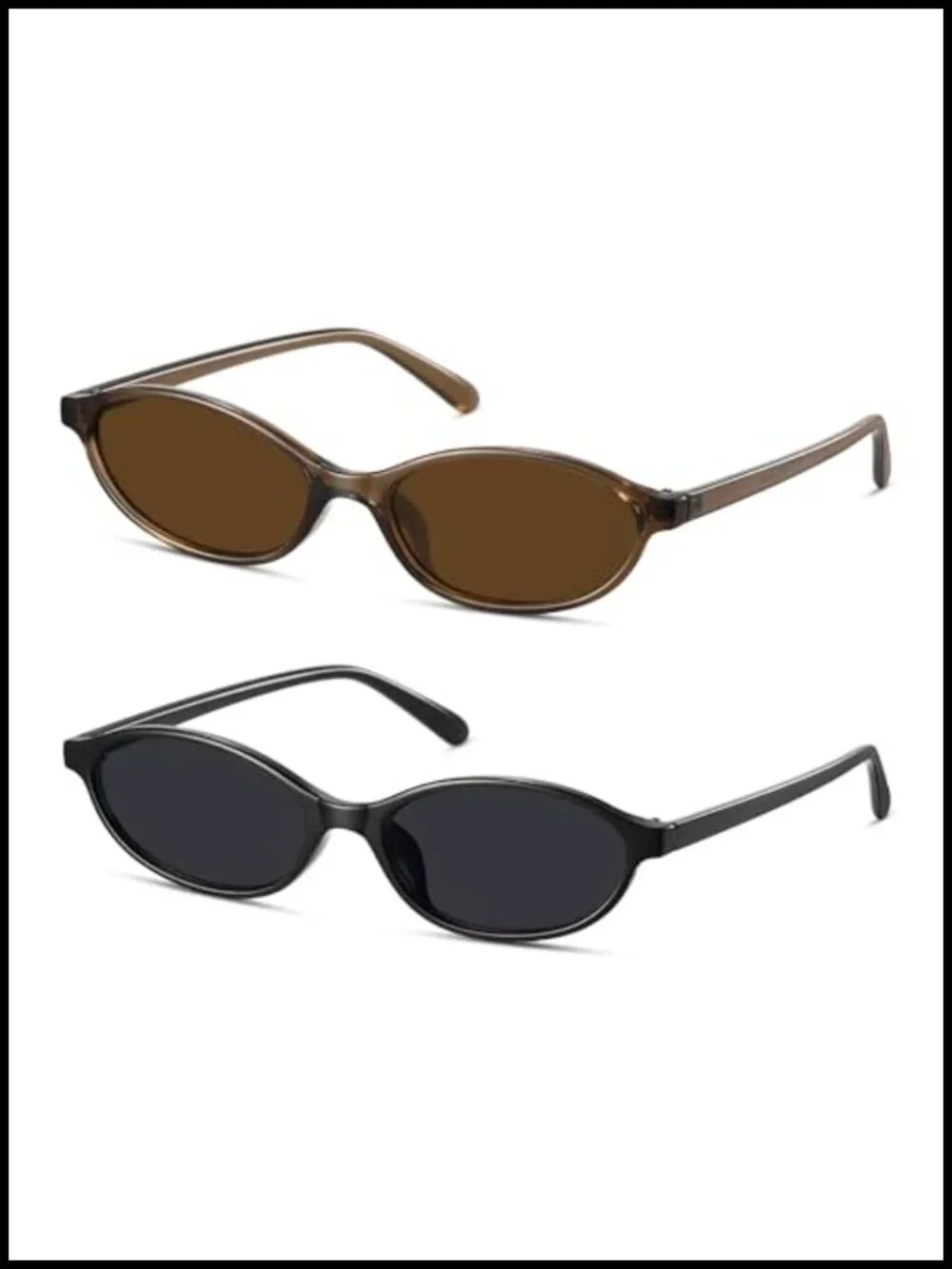 Retro Oval Cat Eye Sunglasses UV400 Protection Trendy Y2K Narrow Shades